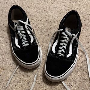 Vans Black and White Old Skool Low-Top Sneakers